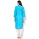 Albely Turquoise Blue Lucknowi Chikan Embroidered Kurta-M-Turquoise Blue-2-sm