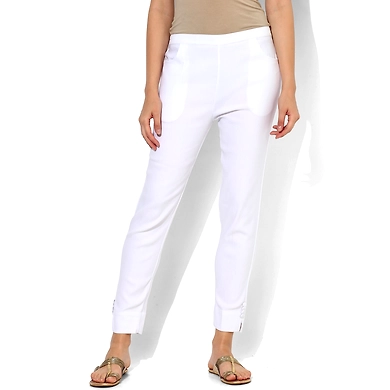 Albely White Solid Cigar Pant-PW001-XXL