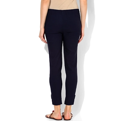Albely Navy Solid Cigar Pant-Navy Blue-32-2