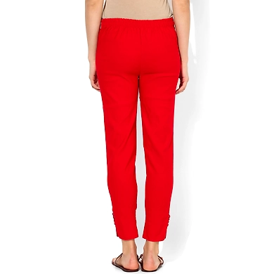Albely Red Solid Cigar Pant-Red-30-2