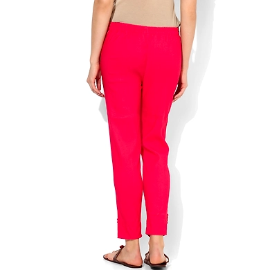 Albely Cherry Red Solid Cigar Pant-Coral-30-2