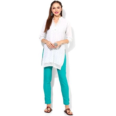 Albely See Green Solid Gigar Pant-Sea Green-30-1