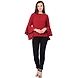 Albely Bell Sleeves Bohemain Top-Maroon-XL-1-sm