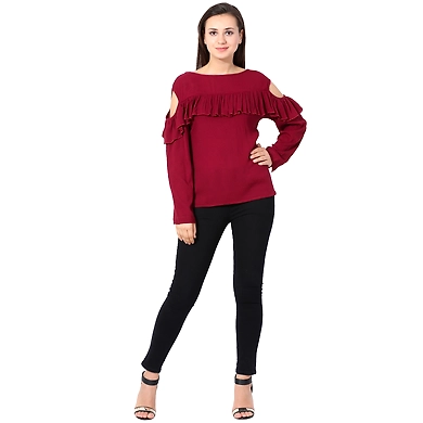 Albely Cold Shoulder Bohemain Top-A-BH002_L