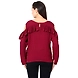 Albely Cold Shoulder Bohemain Top-Maroon-L-2-sm