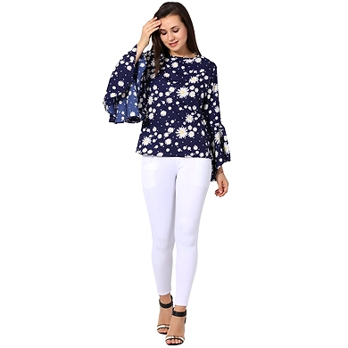 Albely Plumeria Bohemain Top-Navy Blue-L-1