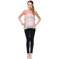 Albely Tiered Yolk Top Multi Colour