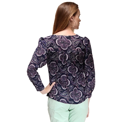 Albely Multi Color V Neck Top Multi Colour-M-Multi-2