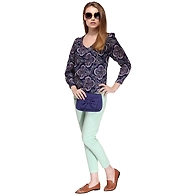 Albely Multi Color V Neck Top Multi Colour