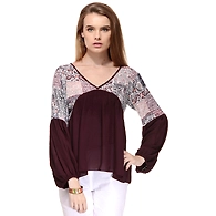 Albely Full Sleeves Tribal Top Multi Colour