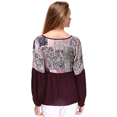 Albely Full Sleeves Tribal Top Multi Colour-S-Multi-2