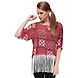 Albely Fringes Kaftan Top Maroon Colour-M-Maroon-1-sm