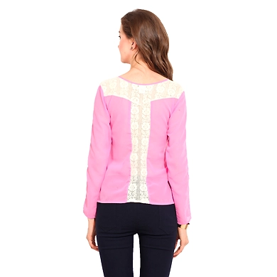 Albely Pearl On Placket Pink Colour-S -Pink-2