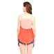 Albely Blouse with Gathers Top Baige and orange Colour-L-Baige and orange-2-sm