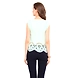 Albely Laser Cut Sleeveless Top Green Colour-XL-Green-2-sm
