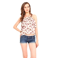 Albely Boat Neck Floral Blouse Multi Colour