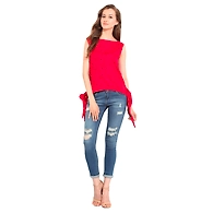 Albely Double Tie-ups Top Red Colour
