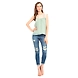 Albely Sleeveless Yolk White and Green Colour-A-LS1_XL-sm