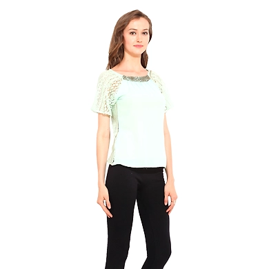 Albely Sage Embelishment Green Colour-XL-Green-1