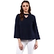 Albely Clover Choker e Neck Blouse Navy Blue Colour-ZP02-M-sm