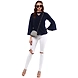 Albely Clover Choker e Neck Blouse Navy Blue Colour-L-Navy Blue-1-sm