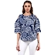 Albely Amilia Ruffle Sleeves Blouse Blue Printed Colour-ZP03-M-sm