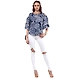 Albely Amilia Ruffle Sleeves Blouse Blue Printed Colour-L-Blue Printed-1-sm