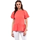 Albely Bella Butterfly Peplum Blouse Peach Colour-ZP08-S-sm
