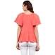Albely Bella Butterfly Peplum Blouse Peach Colour-XL-Peach-2-sm