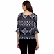 Albely Catrine Cris Cross Blouse Blue Printed Colour-S-Blue Printed-2-sm