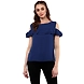 Albely Cloudine Cold Shoulder Blouse Blue Colour-ZP18-M-sm