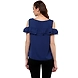 Albely Cloudine Cold Shoulder Blouse Blue Colour-XL-Blue-2-sm