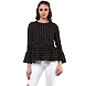 Albely Isabella Stripes Peplum Blouse Black Colour-ZP20-XL-sm