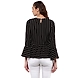 Albely Isabella Stripes Peplum Blouse Black Colour-XL-Black-2-sm