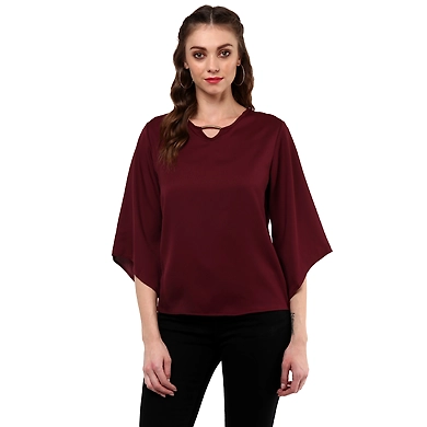 Albely Symphony Love Bell Sleevs Blouse Maroon Colour-ZP23-M