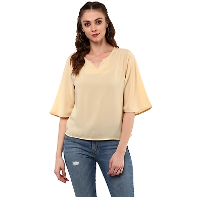 Albely Hazelbrook Suede Blouse Beige Colour-ZP25-M