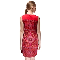 Albely Blooming Red Scarf Dress-Multicolor-S
