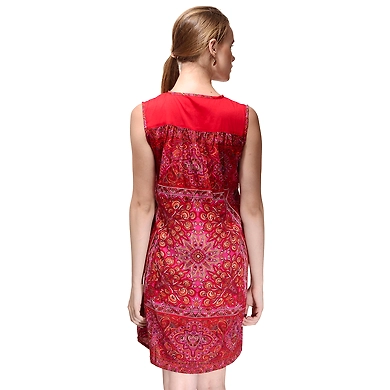Albely Blooming Red Scarf Dress-XL-Multicolor-1