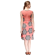Albely Star on Peach Dress-Multicolor-S