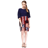 Albely Patches Colorfull Dress-Multicolor-S