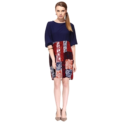 Albely Patches Colorfull Dress-L-Multicolor-1