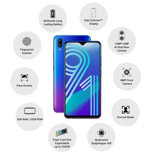 Vivo Y91 ( 3GB  Ram)+(  32GB Storage )-Purple-3GB - 32GB-2