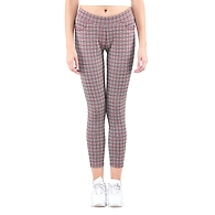 FUTURO Women's Checkered Jeggings  RED-RED-3XL