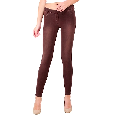 FUTURO Women Colour Denim washed Jeggings Coffee-XL-Coffee -1
