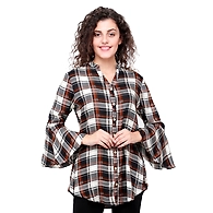 Casual Bell Sleeve Women's Tunic BEIGE-BEIGE-XL