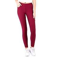 Women's Solid Jegging Meroon-Meroon-M