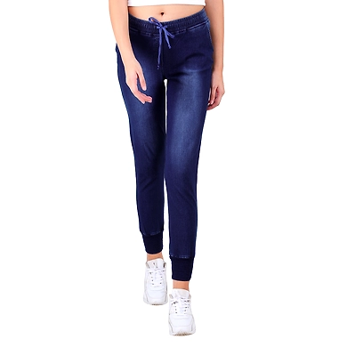 Women's Solid Jogger D.Blue-D.Blue-XL-1