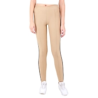 Women's Casual Side Striped jegging  BEIGE-M-BEIGE