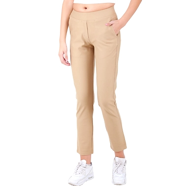 Futuro Women's Solid Pant BEIGE-M-BEIGE-2