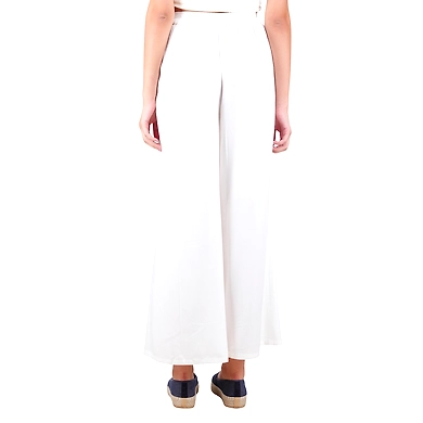 FFU Women's Palazzo Solid Soft Rayon Plain Design with Elastic &amp; Knote  Offwhite-2XL-Offwhite-2